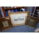 A 19TH CENTURY LITHOGRAPH: 'Interior View of Brighton Royal Chain Pier', and two framed Baxter