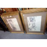 A SERIES OF REPRODUCTION PRINTS of Eastern scenes in gilt frames (12)