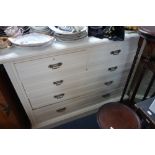 A LATE VICTORIAN ASH CHEST OF DRAWERS, painted white, 120 cm wide