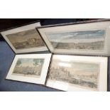 RIGAULD; 'VUE DE HOTEL DE VILLE DE PARIS', engraving, and three others