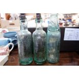 A COLLECTION OF VINTAGE BOTTLES, to include a Codd (marble) bottle, "The Phoenix Water Works