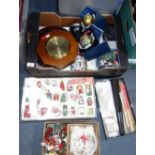 A MAOGANY CASED BAROMETER, Christmas decorations and sundries