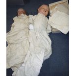 A VINTAGE DOLL with composite head, another with a bisque head (examine) and a collection of Vintage