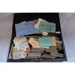 A COLLECTION OF LONDON TRANPORT BUS TICKETS, and similar, in a fitted leather case stamped 'The Army