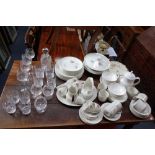 A COLLECTION OF ROYAL DOULTON "MORNING STAR" TEAWARE and "Tumbling Leaves" dinner and coffee ware