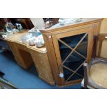 A VICTORIAN STRIPPED PINE DRESSING TABLE, fitted nine drawers, a stripped pine hanging corner