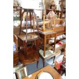 A EDWARDIAN MAHOGANY NEST OF TABLES, and other small furniture