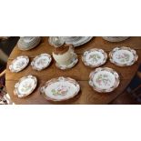 A 19TH CENTURY COPELAND DESSERT SERVICE and a relief moulded jug, stamped "Turner" to the base