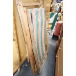 FOUR VINTAGE STRIPY CANVAS DECKCHAIRS