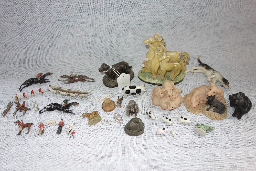 A COLLECTION OF LEAD HORSES, and sundries