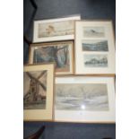 A COLLECTION OF VICTORIAN WATERCOLOURS, including 'Blackheath Windmill'