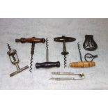 A COLLECTION OF 19TH CENTURY CORKSCREWS