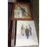 A GIBRALTAR SWAGGER STICK, an early 20th century framed photo of a young man in uniform and