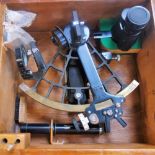 A MARINE SEXTANT, numbered 725620 stamped F Smith of Southampton 1972, in a fitted wooden case