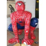 "SPIDERMAN" A LARGE CAST RESIN SCULPTURE of Spiderman ready to pounce, 59cm high