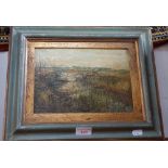 RIVER SCENE WITH RUSHES, OIL ON BOARD, early 20th century