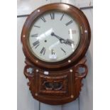 A 19TH CENTURY DROP DIAL WALL CLOCK in a rosewood case