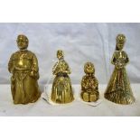 A FRENCH BRASS MONK BELL, and three others (4)