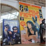 THE BLUES BROTHERS; an advertising board for video release, circa 1980 and another,"Pulp Fiction"