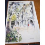 FRED MARSHALLSAY; LONDON STREET SCENE WITH ITALIANATE HOUSES, watercolour (unframed)