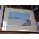 F.T.WIDGERY; BEACH SCENE, gouache