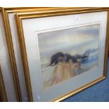 DENNIS HILL; 'PURBECK QUARRY', WATERCOLOUR, and two others similar