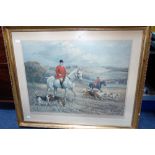 ALFRED G HAIGH; HUNTING SCENE, 'Talbot, Darnley, Victress, Pleasure, Victim', signed