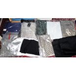 QUANTITY OF DRESS MAKING FABRICS to include several lengths of hounds tooth check material and