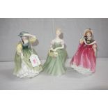 THREE ROYAL DOULTON FIGURES; "Clarissa" HN 2345, "Sunday Morning" HN 2184 and "Buttercup" HN 2309