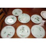 A VICTORIAN MINTON GREEN GLAZED PART DESSERT SERVICE with basket weave decoration