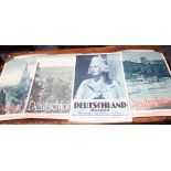A COLLECTION OF VINTAGE ADVERTISING POSTERS for "Deutschland" each with large black and white photos