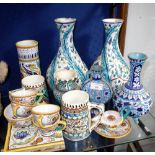 A COLLECTION ISLAMIC PAINTED POTTERY and similar majolica