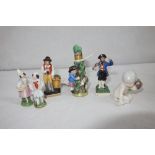 A MEISSEN STYLE "TOY" PERFUME FLASK modelled as a rustic child with goat, crossed swords to the