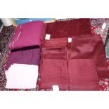 VALENTINO FABRIC, a collection of fabrics including lengths in burgundy coloured chenille,