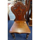 A VICTORIAN MAHOGANY HALL CHAIR