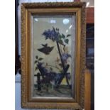 A PAIR OF VICTORIAN PAINTINGS ON GLASS within gilt frames