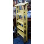 A MID 20TH CENTURY PAINTED FIVE TIER WOODEN STEP LADDER