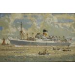 JOHN S SMITH 1921-2010: 'The ''City of Durban'' on the Thames', signed lower rig