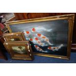 A PAIR OF VICTORIAN OIL ON BOARD landscape paintings and an oil on canvas painti