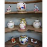 A COLLECTION OF CHINESE GINGER JARS and similar Oriental ceramic figures