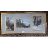 CONTINENTAL SCHOOL, 20th Century a set of three alpine views, oils, (framed as o