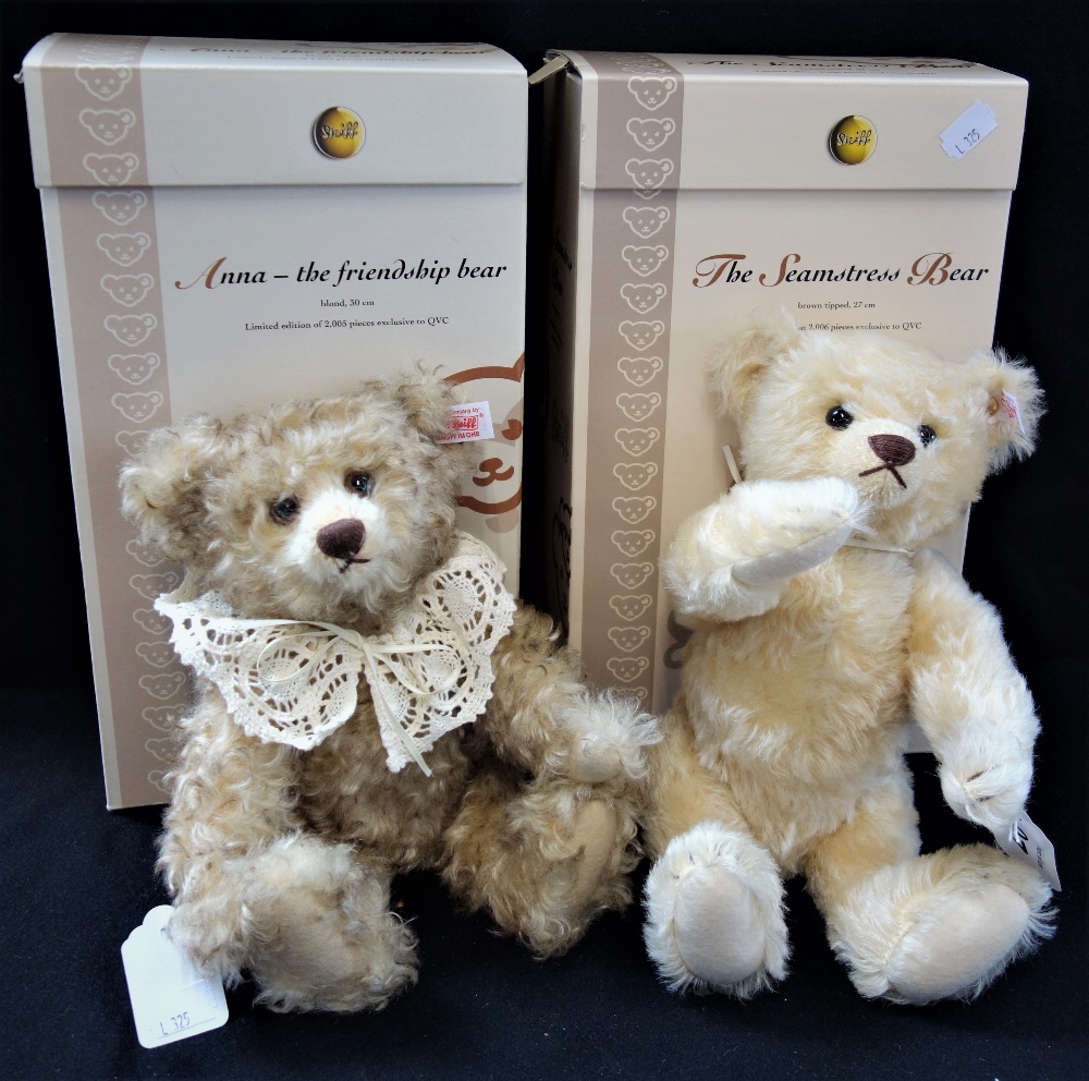 STEIFF; "ANNA THE FRIENDSHIP BEAR" and "The Seamstress Bear" (both with boxes)