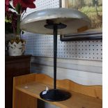 A MID 20TH CENTURY CMB INDUSTRIAL 'MUSHROOM' DESK LAMP with grey painted shade,