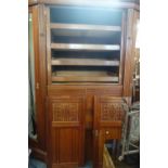 A LATE VICTORIAN WALNUT TRIPLE WARDROBE with canted side sections and central se