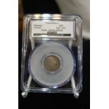 A SILVER SIXPENCE, William IV, 1834 - (CGS encapsulated and graded)