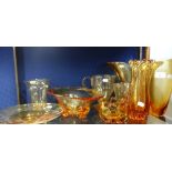 A COLLECTION OF AMBER WHITEFRIARS GLASS