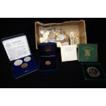 A QUANTITY OF GB COINS, mostly pre-decimal, and a Netherlands 1980 presentation set