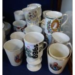 A COLLECTION OF ROYAL COMMEMORATIVE CERAMICS, including a 1969 Investiture goblet of modernist