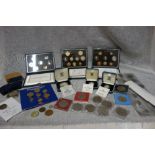 ROYAL MINT PROOF COIN SETS 1988, 1989, AND 1990, a 1990 silver proof Crown, a silver proof £1 and