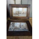 A PAIR OF EDWARDIAN REPRODUCTIONS OF WATERCOLOURS DEPICTING ST MARK'S SQUARE, VENICE